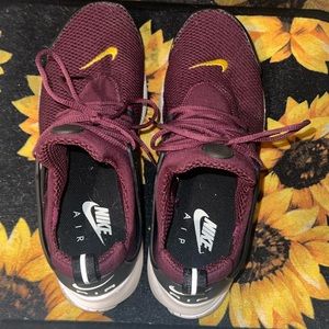 Maroon and yellow Nike Air shoes!😍